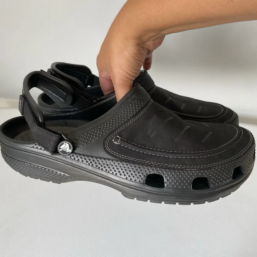 Crocs Men's Classic Yukon Vista II LiteRide Clog Sandal Black/Slate Grey Size 11